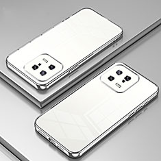 Custodia Silicone Trasparente Ultra Sottile Cover Morbida SY1 per Xiaomi Mi 13 5G Argento