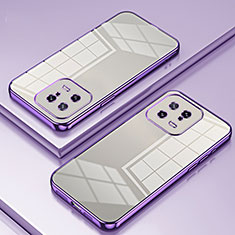 Custodia Silicone Trasparente Ultra Sottile Cover Morbida SY1 per Xiaomi Mi 13 5G Viola