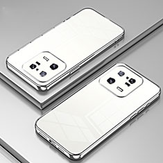 Custodia Silicone Trasparente Ultra Sottile Cover Morbida SY1 per Xiaomi Mi 13 Pro 5G Argento