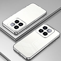 Custodia Silicone Trasparente Ultra Sottile Cover Morbida SY1 per Xiaomi Mi 14 5G Argento