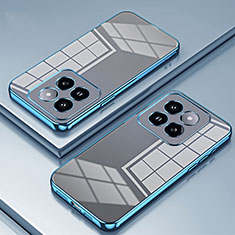 Custodia Silicone Trasparente Ultra Sottile Cover Morbida SY1 per Xiaomi Mi 14 5G Blu