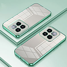 Custodia Silicone Trasparente Ultra Sottile Cover Morbida SY1 per Xiaomi Mi 14 5G Verde