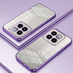 Custodia Silicone Trasparente Ultra Sottile Cover Morbida SY1 per Xiaomi Mi 14 5G Viola