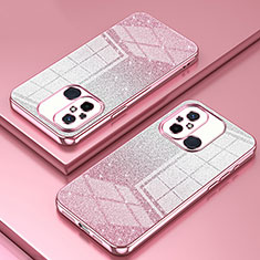 Custodia Silicone Trasparente Ultra Sottile Cover Morbida SY1 per Xiaomi Poco C55 Oro Rosa