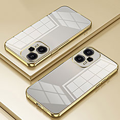 Custodia Silicone Trasparente Ultra Sottile Cover Morbida SY1 per Xiaomi Poco F5 5G Oro
