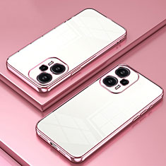 Custodia Silicone Trasparente Ultra Sottile Cover Morbida SY1 per Xiaomi Poco F5 5G Oro Rosa