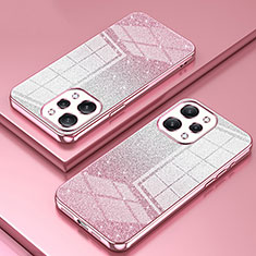 Custodia Silicone Trasparente Ultra Sottile Cover Morbida SY1 per Xiaomi Poco M6 Pro 5G Oro Rosa