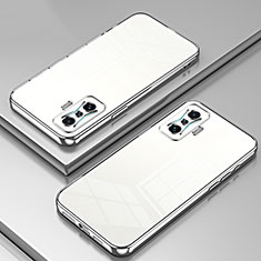 Custodia Silicone Trasparente Ultra Sottile Cover Morbida SY1 per Xiaomi Redmi K50 Gaming 5G Argento