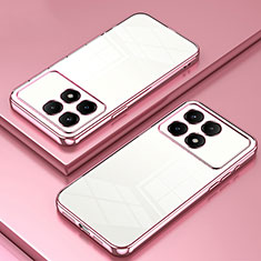 Custodia Silicone Trasparente Ultra Sottile Cover Morbida SY1 per Xiaomi Redmi K70 5G Oro Rosa