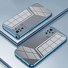 Custodia Silicone Trasparente Ultra Sottile Cover Morbida SY1 per Xiaomi Redmi Note 10 4G Blu