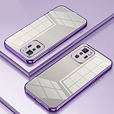 Custodia Silicone Trasparente Ultra Sottile Cover Morbida SY1 per Xiaomi Redmi Note 10 Pro 5G Viola