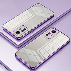 Custodia Silicone Trasparente Ultra Sottile Cover Morbida SY1 per Xiaomi Redmi Note 12S Viola