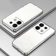 Custodia Silicone Trasparente Ultra Sottile Cover Morbida SY1 per Xiaomi Redmi Note 13 Pro 5G Argento