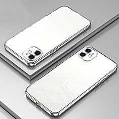 Custodia Silicone Trasparente Ultra Sottile Cover Morbida SY2 per Apple iPhone 11 Argento