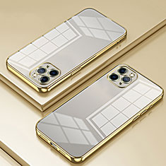 Custodia Silicone Trasparente Ultra Sottile Cover Morbida SY2 per Apple iPhone 11 Pro Max Oro