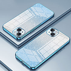 Custodia Silicone Trasparente Ultra Sottile Cover Morbida SY2 per Apple iPhone 14 Blu
