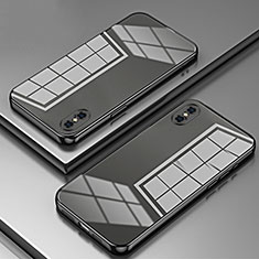 Custodia Silicone Trasparente Ultra Sottile Cover Morbida SY2 per Apple iPhone X Nero