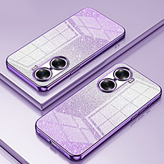 Custodia Silicone Trasparente Ultra Sottile Cover Morbida SY2 per Huawei Honor 60 5G Viola