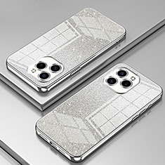 Custodia Silicone Trasparente Ultra Sottile Cover Morbida SY2 per Huawei Honor 60 SE 5G Argento