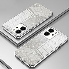 Custodia Silicone Trasparente Ultra Sottile Cover Morbida SY2 per Huawei Honor 80 SE 5G Argento