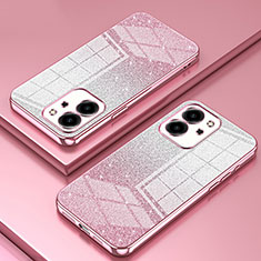 Custodia Silicone Trasparente Ultra Sottile Cover Morbida SY2 per Huawei Honor 80 SE 5G Oro Rosa