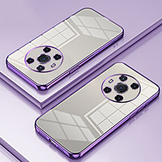 Custodia Silicone Trasparente Ultra Sottile Cover Morbida SY2 per Huawei Honor Magic3 5G Viola