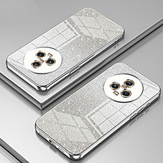 Custodia Silicone Trasparente Ultra Sottile Cover Morbida SY2 per Huawei Honor Magic5 5G Argento