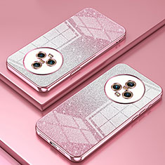Custodia Silicone Trasparente Ultra Sottile Cover Morbida SY2 per Huawei Honor Magic5 5G Oro Rosa
