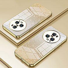 Custodia Silicone Trasparente Ultra Sottile Cover Morbida SY2 per Huawei Honor Magic5 Pro 5G Oro