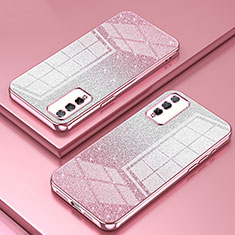 Custodia Silicone Trasparente Ultra Sottile Cover Morbida SY2 per Huawei Honor Play4T Pro Oro Rosa