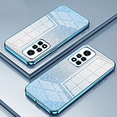 Custodia Silicone Trasparente Ultra Sottile Cover Morbida SY2 per Huawei Honor V40 5G Blu