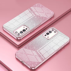 Custodia Silicone Trasparente Ultra Sottile Cover Morbida SY2 per Huawei Honor X10 5G Oro Rosa
