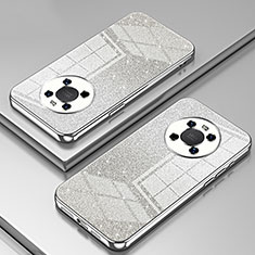Custodia Silicone Trasparente Ultra Sottile Cover Morbida SY2 per Huawei Mate 40 Argento