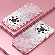 Custodia Silicone Trasparente Ultra Sottile Cover Morbida SY2 per Huawei Mate 40 Pro+ Plus Oro Rosa