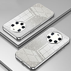 Custodia Silicone Trasparente Ultra Sottile Cover Morbida SY2 per Huawei Mate 40 RS Argento