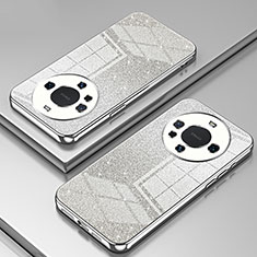 Custodia Silicone Trasparente Ultra Sottile Cover Morbida SY2 per Huawei Mate 60 Argento
