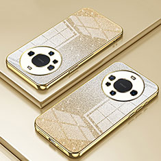 Custodia Silicone Trasparente Ultra Sottile Cover Morbida SY2 per Huawei Mate 60 Oro