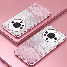 Custodia Silicone Trasparente Ultra Sottile Cover Morbida SY2 per Huawei Mate 60 Oro Rosa