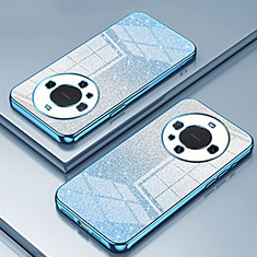 Custodia Silicone Trasparente Ultra Sottile Cover Morbida SY2 per Huawei Mate 60 Pro Blu