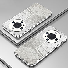 Custodia Silicone Trasparente Ultra Sottile Cover Morbida SY2 per Huawei Mate 60 Pro+ Plus Argento