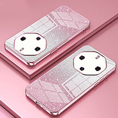 Custodia Silicone Trasparente Ultra Sottile Cover Morbida SY2 per Huawei Mate 60 RS Ultimate Oro Rosa