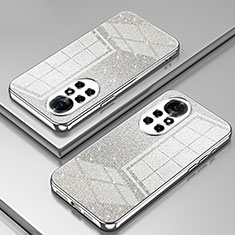 Custodia Silicone Trasparente Ultra Sottile Cover Morbida SY2 per Huawei Nova 8 Pro 5G Argento