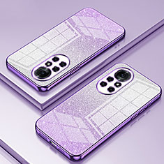 Custodia Silicone Trasparente Ultra Sottile Cover Morbida SY2 per Huawei Nova 8 Pro 5G Viola