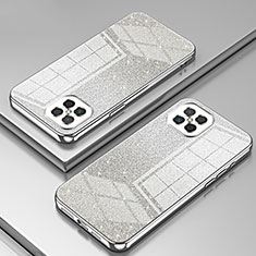 Custodia Silicone Trasparente Ultra Sottile Cover Morbida SY2 per Huawei Nova 8 SE 4G Argento