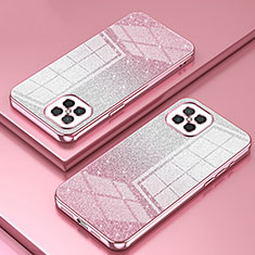 Custodia Silicone Trasparente Ultra Sottile Cover Morbida SY2 per Huawei Nova 8 SE 4G Oro Rosa