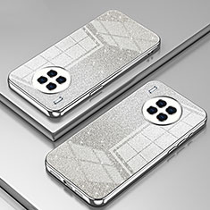 Custodia Silicone Trasparente Ultra Sottile Cover Morbida SY2 per Huawei Nova 8i Argento