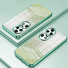Custodia Silicone Trasparente Ultra Sottile Cover Morbida SY2 per Huawei P50 Pro Verde