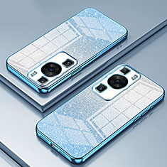 Custodia Silicone Trasparente Ultra Sottile Cover Morbida SY2 per Huawei P60 Pro Blu