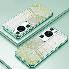 Custodia Silicone Trasparente Ultra Sottile Cover Morbida SY2 per Huawei P60 Pro Verde