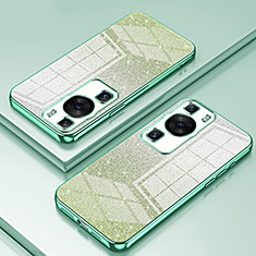Custodia Silicone Trasparente Ultra Sottile Cover Morbida SY2 per Huawei P60 Verde